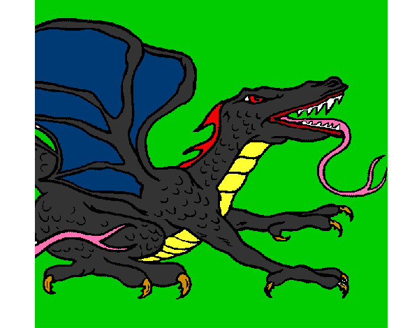 Dibujo Dragón réptil pintado por paticla21