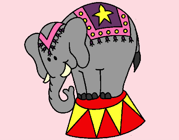 Dibujo Elefante actuando pintado por carliitaa