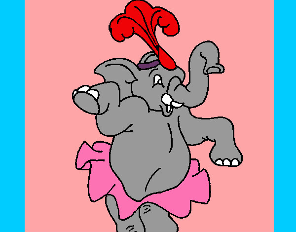 Dibujo Elefante bailando pintado por solana1611