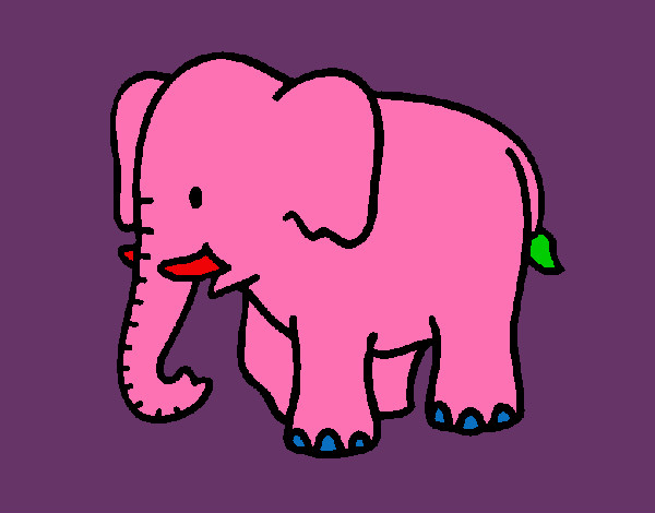 Dibujo Elefante bebe pintado por davitd