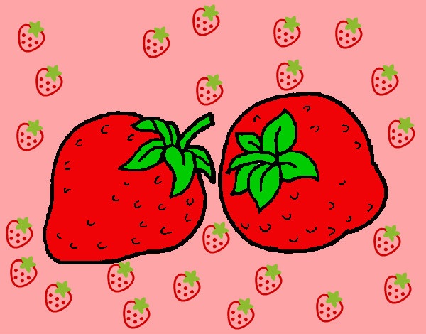 Dibujo fresas pintado por cami444