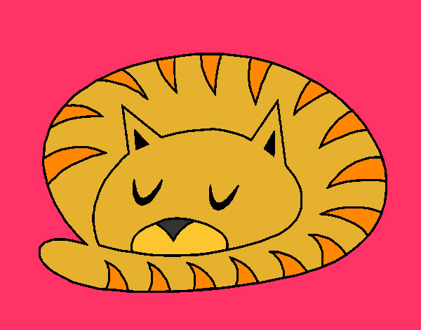 Dibujo Gato durmiendo pintado por cami444