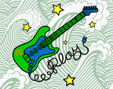 Dibujo Guitarra y estrellas pintado por fran-yeli