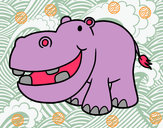 Dibujo Hipopótamo pequeño pintado por cucui1233