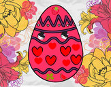 Dibujo Huevo con corazones pintado por davitd