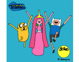 Dibujo Jake, Princesa Chicle y Finn pintado por franxxhx2