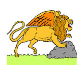Dibujo León alado pintado por lidia12