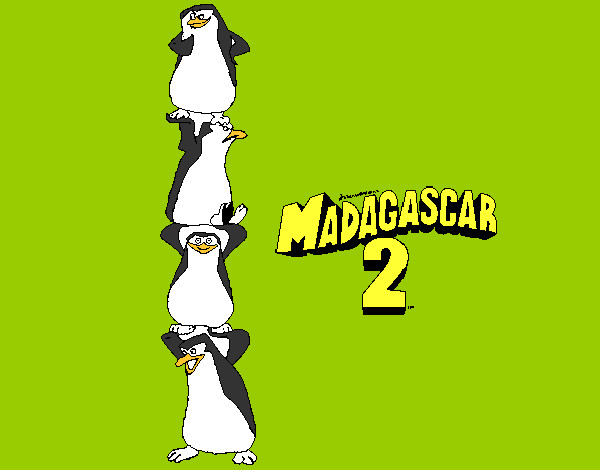 Dibujo Madagascar 2 Pingüinos pintado por solana1611