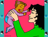 Dibujo Madre con su bebe 1 pintado por melani123
