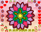 Dibujo Mándala con forma de flor weiss pintado por phaola