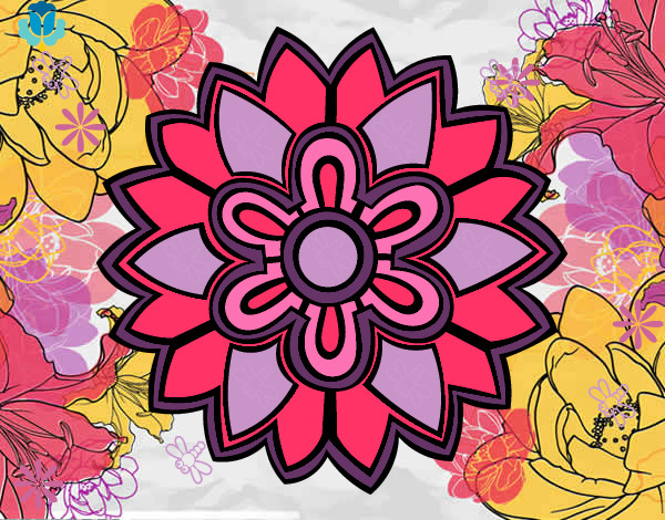 Dibujo Mándala con forma de flor weiss pintado por sara_11_bl