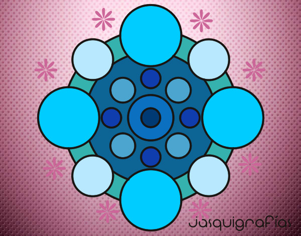 Dibujo Mandala con redondas pintado por Maria2000