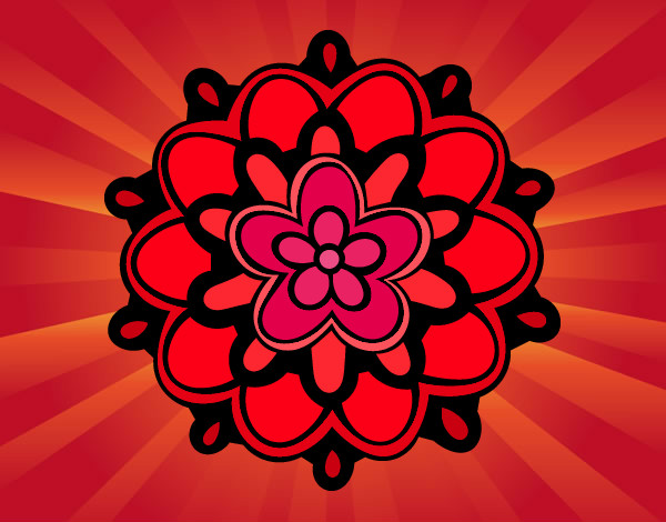 Dibujo Mándala con una flor pintado por yuerina