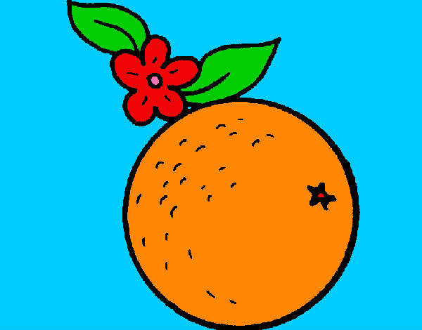 Dibujo naranja pintado por Helga