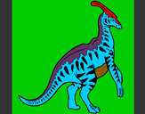Dibujo Parasaurolofus con rayas pintado por servain