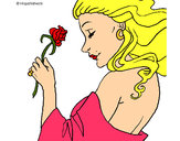 Dibujo Princesa con una rosa pintado por eve-smiles