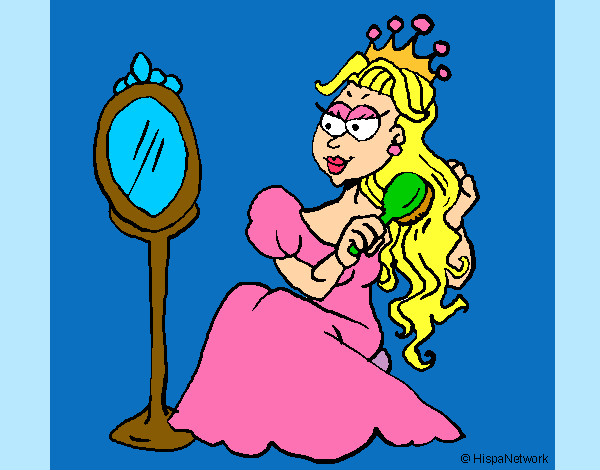 Dibujo Princesa y espejo pintado por melani123