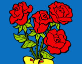 Dibujo Ramo de rosas pintado por catitaola