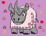 Dibujo Rinoceronte 4 pintado por kiiiraaa