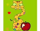 Dibujo Serpiente y manzana pintado por choki