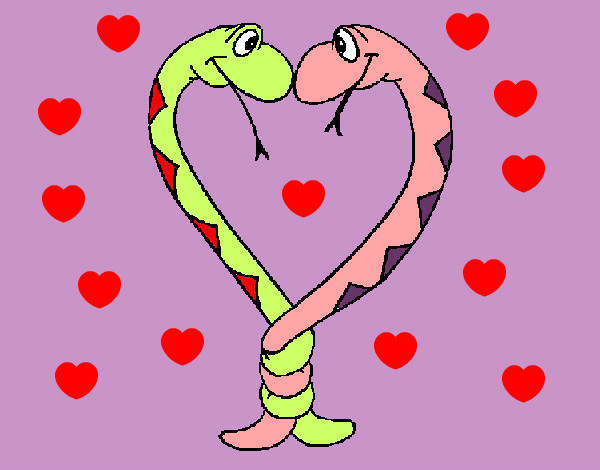 Dibujo Serpientes enamoradas pintado por davitd