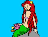 Dibujo Sirena con caracola pintado por anmo10