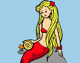 Dibujo Sirena con caracola pintado por Ladyneriss