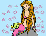 Dibujo Sirena con caracola pintado por liili