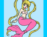 Dibujo Sirena con perlas pintado por 20031