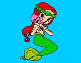 Dibujo Sirena con una caracola pintado por melani123