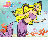Dibujo Sirena nadando pintado por melani123