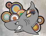 Dibujo Tiburón enfadado pintado por solana1611