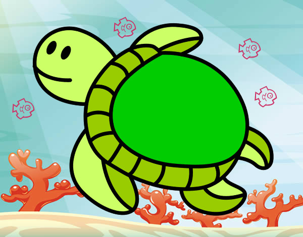 Dibujo Tortuga nadando pintado por _vianeth_