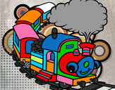 Dibujo Tren sonriente pintado por bemac