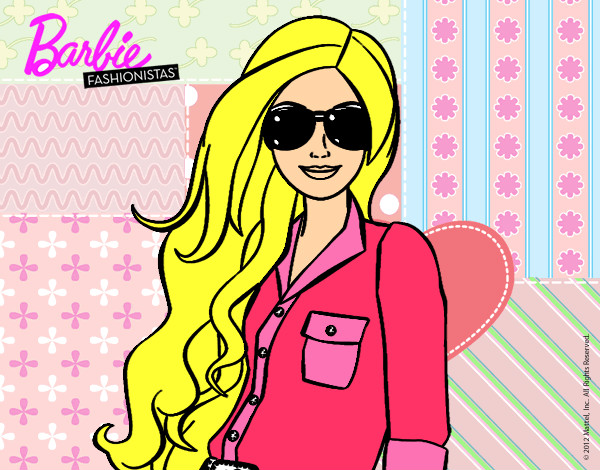 Dibujo Barbie con gafas de sol pintado por ALOOO