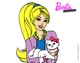 Dibujo Barbie con su linda gatita pintado por vickylindy
