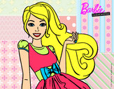 Dibujo Barbie con su vestido con lazo pintado por vickylindy