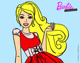 Dibujo Barbie con su vestido con lazo pintado por vickylindy