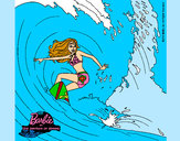 Dibujo Barbie practicando surf pintado por queyla