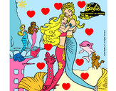 Dibujo Barbie sirena y la reina sirena pintado por vickylindy