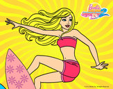 Dibujo Barbie surfeando pintado por maravilla