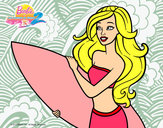 Dibujo Barbie va a surfear pintado por ALOOO
