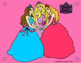 Dibujo Barbie y sus amigas princesas pintado por daniela999