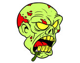 Dibujo Cabeza de zombi pintado por shantelita