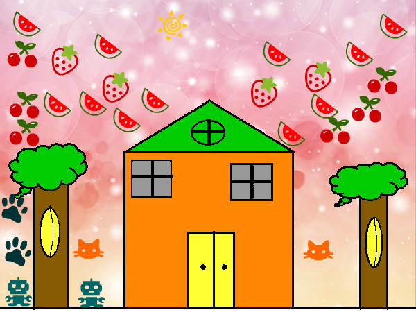 Dibujo Casa primaveral pintado por adres