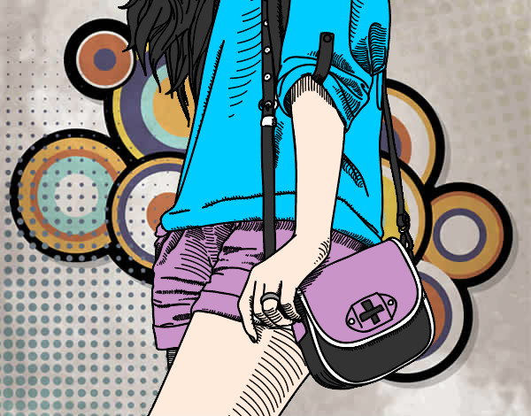 Dibujo Chica con bolso pintado por AnimexD