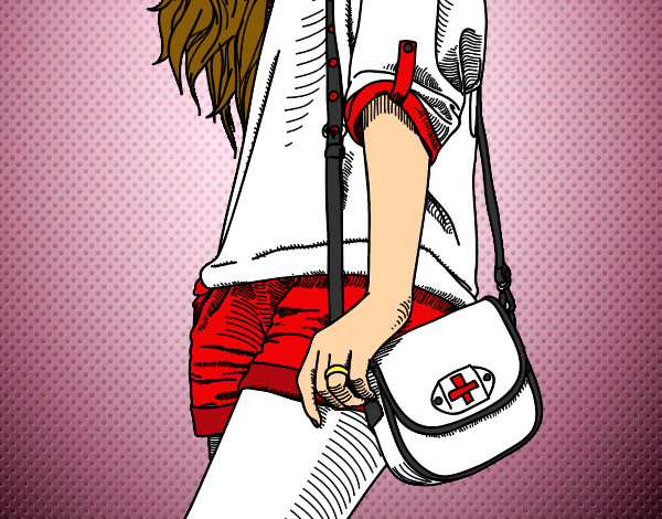 Dibujo Chica con bolso pintado por elizabethh
