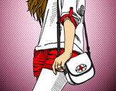Dibujo Chica con bolso pintado por elizabethh