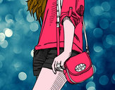 Dibujo Chica con bolso pintado por itzz