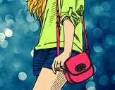 Dibujo Chica con bolso pintado por Nacii_Ceci